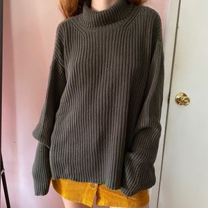 Olive Green Turtleneck Sweater